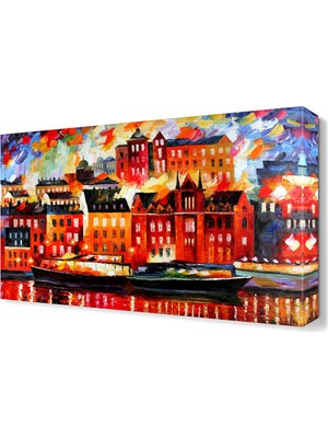 Dekor Sevgisi Hayali Şehir Canvas Tablo  45x30 cm