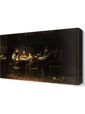 Dekor Sevgisi Yemek Yiyenler Canvas Tablo  45x30 cm