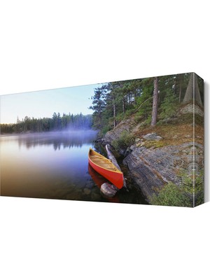 Dekor Sevgisi Kırmızı Kayık Manzarası Canvas Tablo  45x30 cm