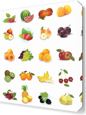 Dekor Sevgisi Meyveler2 Canvas Tablo  30x30 cm