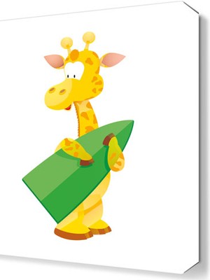 Dekor Sevgisi Sevimli Zürafa Canvas Tablo  45x30 cm
