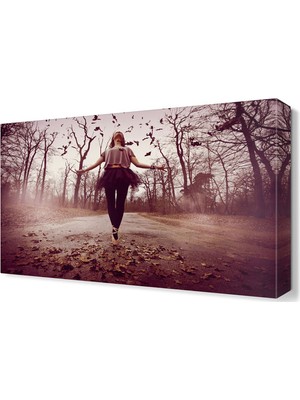 Dekor Sevgisi Yapraklarla Dans Canvas Tablo  45x30 cm