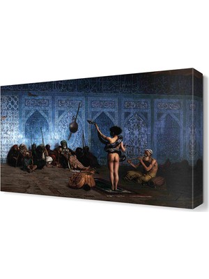 Dekor Sevgisi Yılan Gösterisi Canvas Tablo  45x30 cm