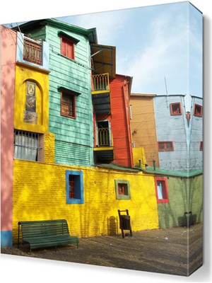 Dekor Sevgisi Nostaljik Evler Canvas Tablo  45x30 cm