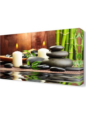 Dekor Sevgisi Taş Mum Canvas Tablo  45x30 cm