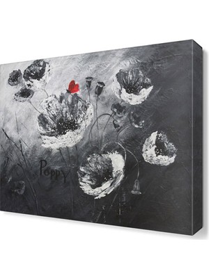 Dekor Sevgisi Siyah Laleler Canvas Tablo  100x100 cm