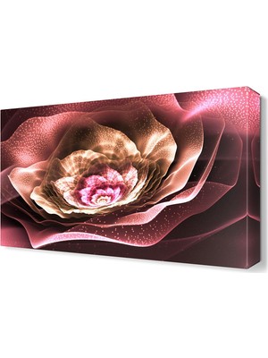 Dekor Sevgisi Pembe Işıklı Çiçek Tablosu 60x40 cm