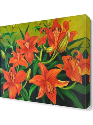 Dekor Sevgisi Kırmızı Çiçek4 Tablosu 45x30 cm