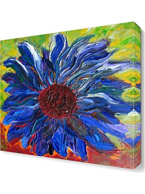 Dekor Sevgisi Mavi Papatya Tablosu  30x30 cm