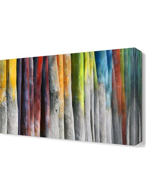Dekor Sevgisi Renkli Çubuklar Tablosu 45x30 cm