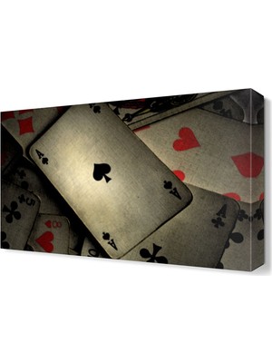 Dekor Sevgisi Poker Kağıtları Tablosu 45x30 cm