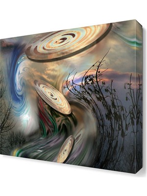 Dekor Sevgisi Uçan Daireler Tablosu 30x30 cm