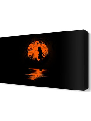 Dekor Sevgisi Gün Batımı Küçük Kız Tablosu 45x30 cm