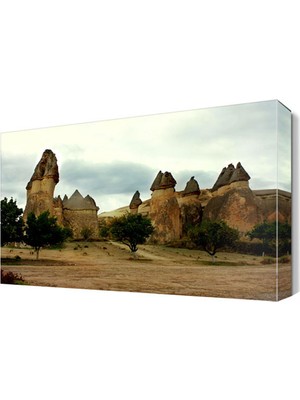 Dekor Sevgisi Peri Bacaları ve Ağaçlar Canvas Tablo  45x30 cm