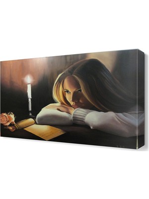 Dekor Sevgisi Düşünen Kadın2 Tablosu 45x30 cm