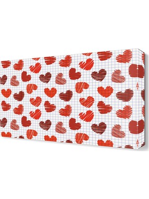Dekor Sevgisi Küçük Kalpler Tablosu 45x30 cm