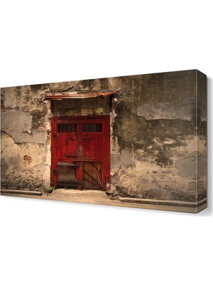 Dekor Sevgisi Kırmızı Kapı Tablosu 75x50 cm