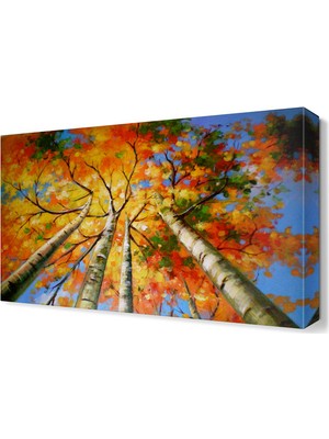 Dekor Sevgisi Büyük Turuncu Ağaç Tablosu 45x30 cm