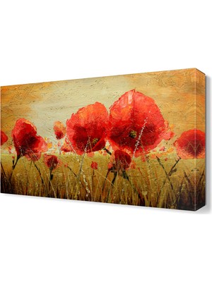 Dekor Sevgisi Kırmızı Gelincikler Tablosu 45x30 cm