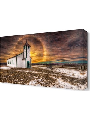 Dekor Sevgisi Deniz Kıyısındaki Ev Tablosu 45x30 cm