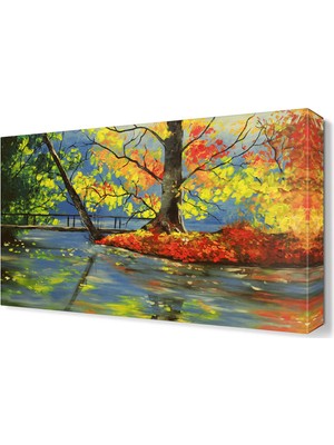 Dekor Sevgisi Yapraklar ve Köprü Tablosu 45x30 cm