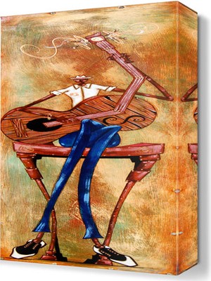 Dekor Sevgisi Uzun Bacak Tablosu 45x30 cm