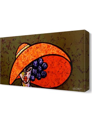 Dekor Sevgisi Mor Saçlı Kadın Tablosu 45x30 cm