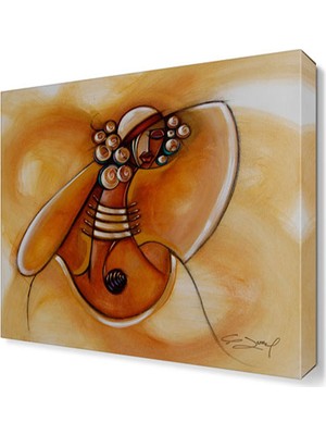 Dekor Sevgisi Şapkalı Esmer Kadın 30x30 cm