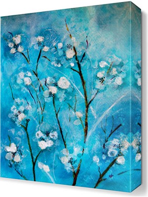 Dekor Sevgisi Daldaki Beyaz Güller Tablosu 45x30 cm