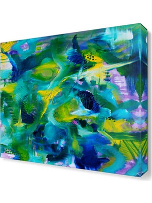 Dekor Sevgisi Mavi Yeşil Renk Tablosu 45x30 cm
