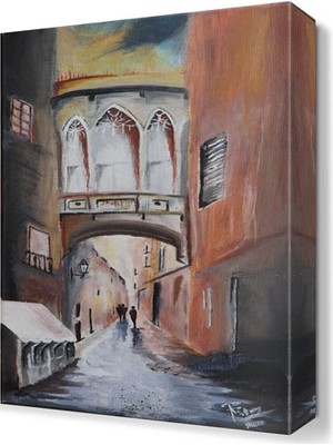 Dekor Sevgisi Dar Köprülü Sokak Tablosu 45x30 cm