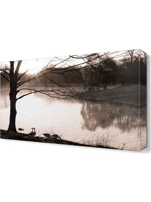 Dekor Sevgisi Göldeki Ördekler Tablosu 45x30 cm