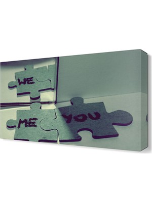 Dekor Sevgisi Sen Ben Puzzle Canvas Tablo  45x30 cm