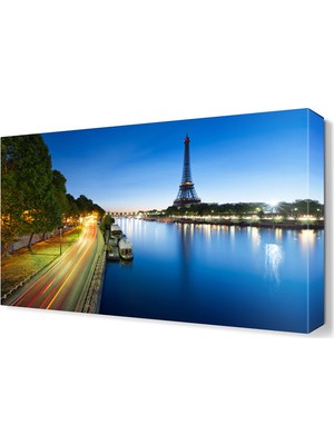 Dekor Sevgisi Eyfel Kulesi Deniz Manzarası Tablosu 45x30 cm