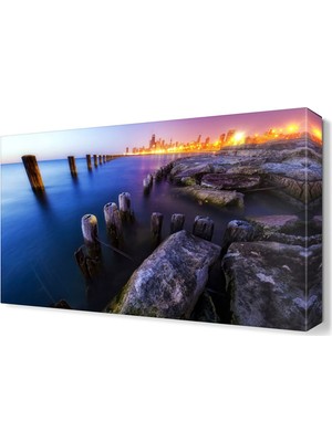 Dekor Sevgisi Kayalıklar ve Deniz  Tablosu 45x30 cm