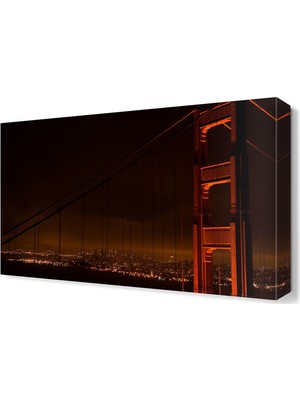 Dekor Sevgisi Gece Köprü Tablosu 45x30 cm