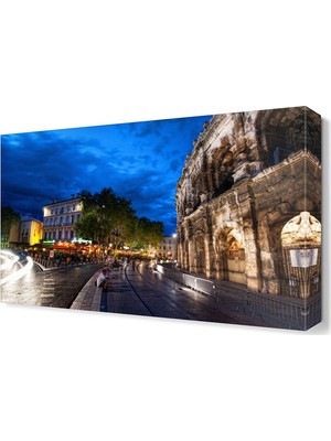 Dekor Sevgisi Sokakta Oturan İnsanlar Tablosu 45x30 cm