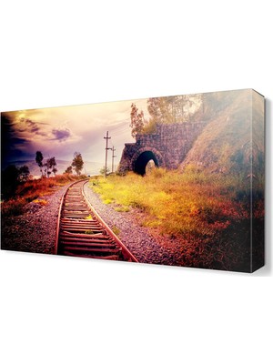 Dekor Sevgisi Tren ve Tünel Tablosu 45x30 cm