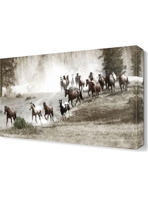 Dekor Sevgisi At Sürüsü Tablosu 45x30 cm