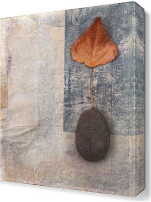 Dekor Sevgisi Yaprak ve Taş Tablosu 45x30 cm