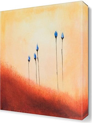 Dekor Sevgisi Mavi Çiçekler Tablosu 45x30 cm