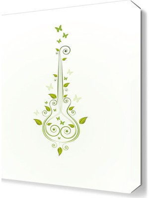 Dekor Sevgisi Dekoratif Yeşil Gitar Tablosu 45x30 cm