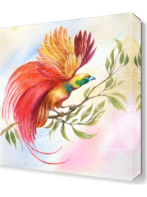 Dekor Sevgisi Rengarenk Kuş Tablosu 45x30 cm