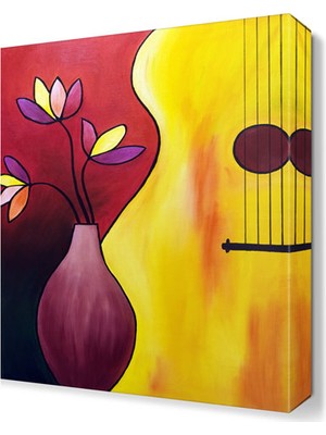 Dekor Sevgisi Mor Vazo Tablosu 45x30 cm