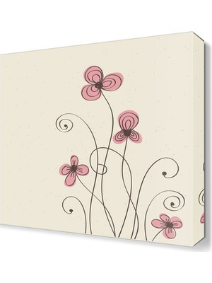Dekor Sevgisi Pembe Çiçek 3 Canvas Tablo 30x30 cm
