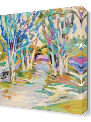 Dekor Sevgisi Renkli Ağaçlar Canvas Tablo 45x30 cm