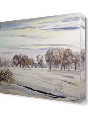 Dekor Sevgisi Sıralı Ağaçlar Tablosu 45x30 cm