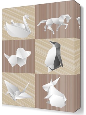 Dekor Sevgisi Kağıt Hayvanlar Tablosu 45x30 cm