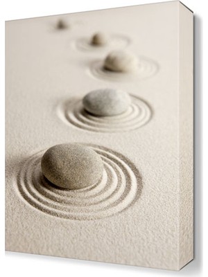 Dekor Sevgisi Dekoratif Taşlar Tablosu 45x30 cm