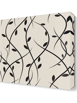 Dekor Sevgisi Siyah Yapraklar Tablosu 30x30 cm